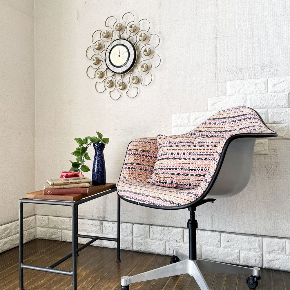 ヒロファニチャー hiro furniture オーク材 × アイアンフレーム サイドテーブル スツール 花台 W45cm インダストリアル ◎