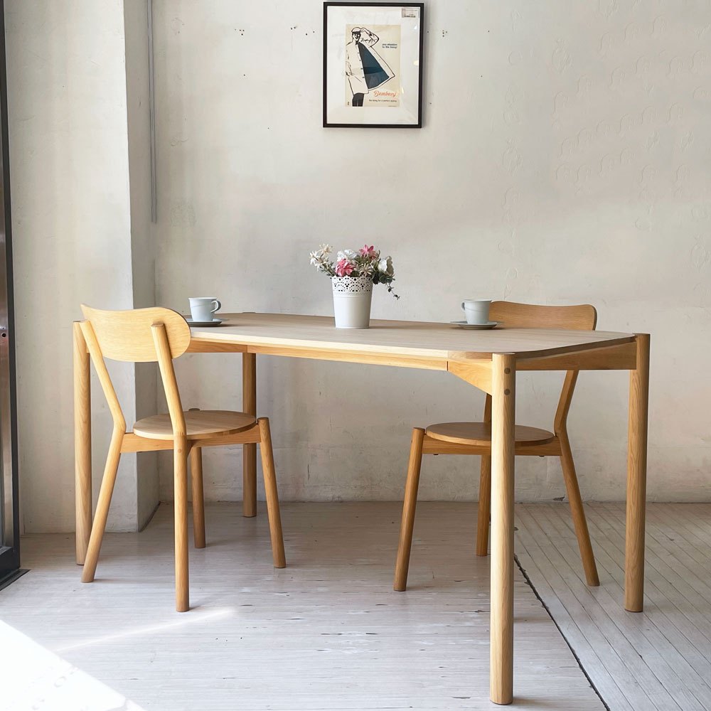カリモクニュースタンダード Karimoku キャストール ダイニングテーブル CASTOR TABLE 150 国産ナラ材 ピュアオークカラー 定価￥145,200- 美品 ★