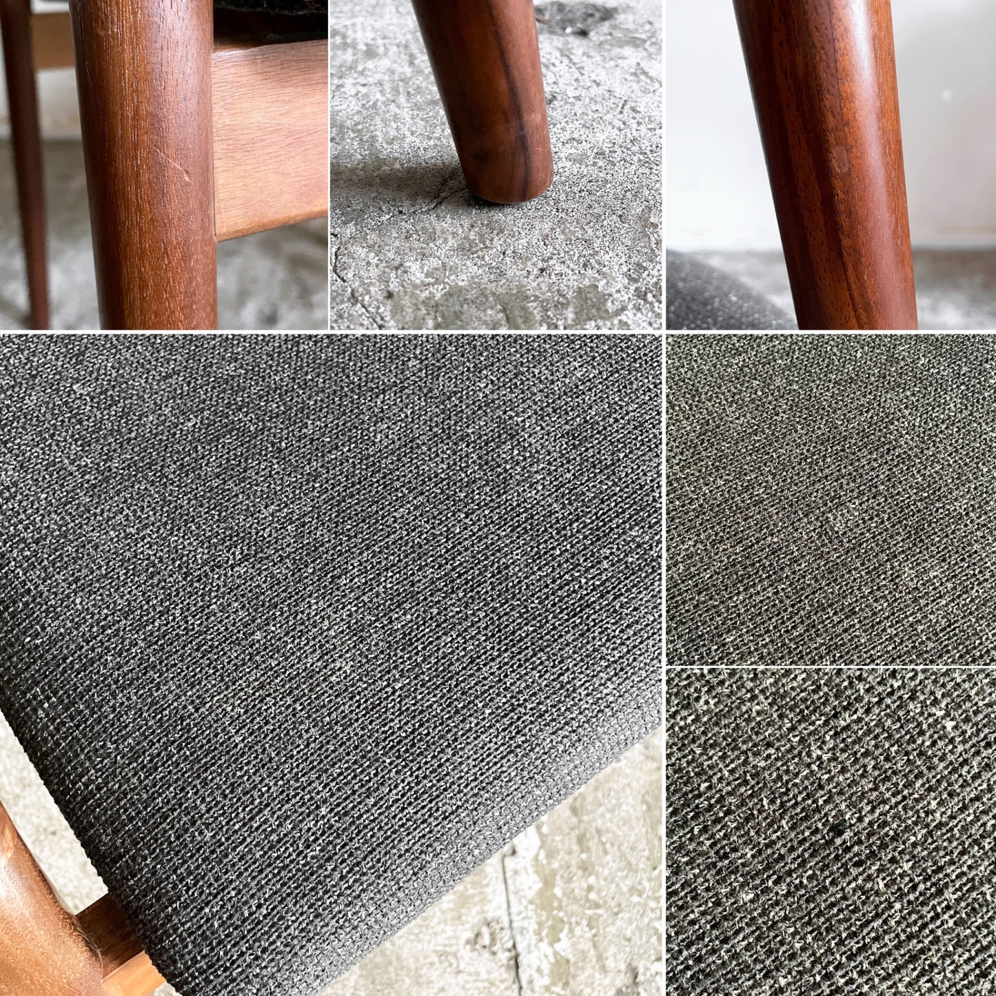 宮崎椅子製作所 ペペチェア PEPE side chair 背無垢タイプ ウォールナット ファブリックシート グレー系 フィンガージョイント 村澤一晃 B ■