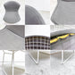 ノル Knoll 420 サイドチェア ワイヤーチェア ダイニングチェア ホワイト × グレー ファブリック フルカバー仕様 ハリー・ベルトイア ミッドセンチュリー ビンテージ ●