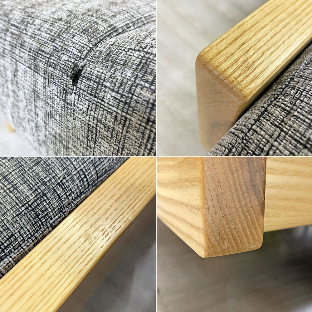 グラフ graf × 相合家具 SOGO adシリーズ デイベッドベンチ Day bed bench ホワイトアッシュ材 グレー系 ファブリック W171cm ●