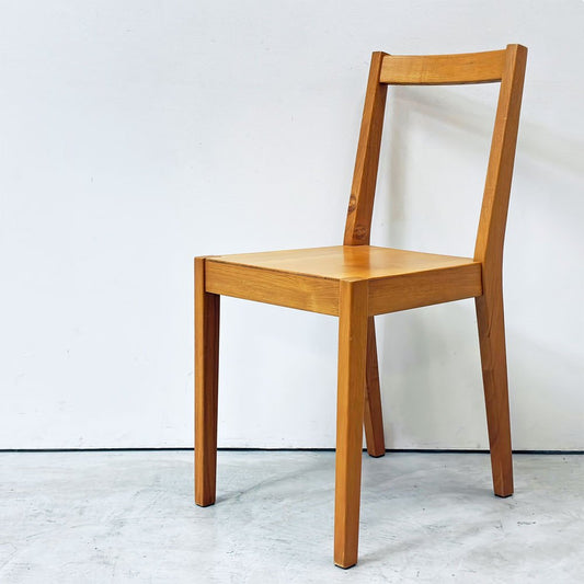 無印良品 MUJI ダイニングチェア タモ無垢集成材 板座 ナチュラル シンプルデザイン 廃番 ●