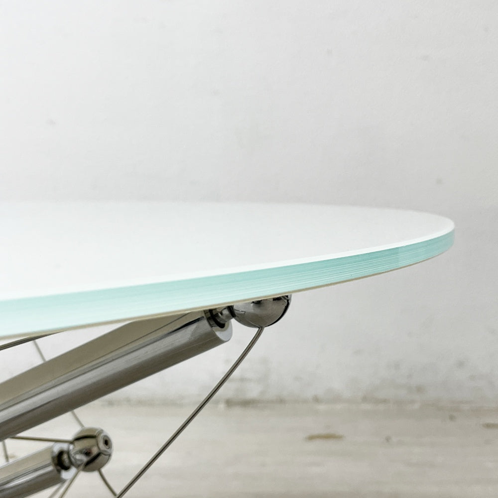 カッシーナイクスシー Cassina ixc. 713 Table ローテーブル センターテーブル クリア×ホワイトガラス ラウンド Φ89cm テオドール・ワッデル Theodore Waddell 廃番 ガラス交換品 ●
