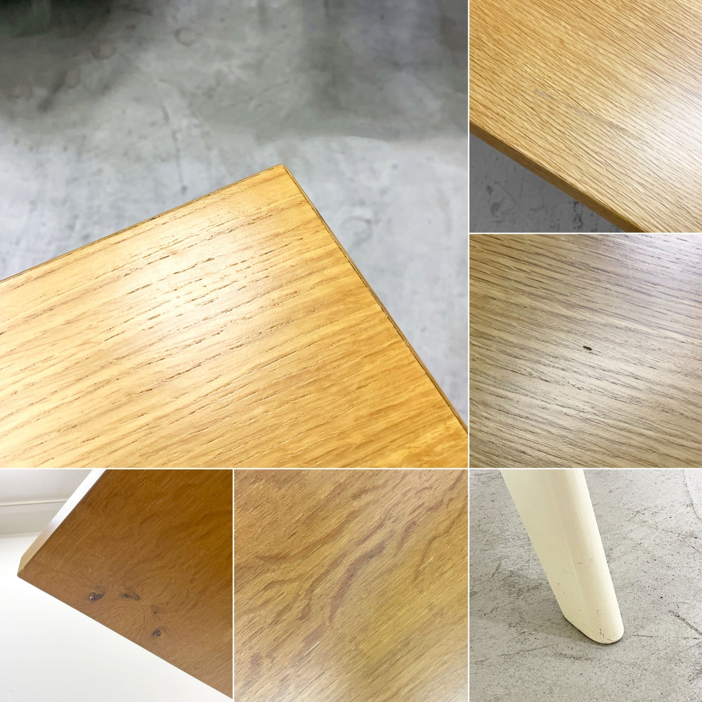ヴィトラ vitra イーエム EMテーブル EM Table ダイニングテーブル ウッド天板 オーク材 突板 スチールベース ホワイト系カラー w200㎝ ジャン・プルーヴェ 定価￥594,000- ●