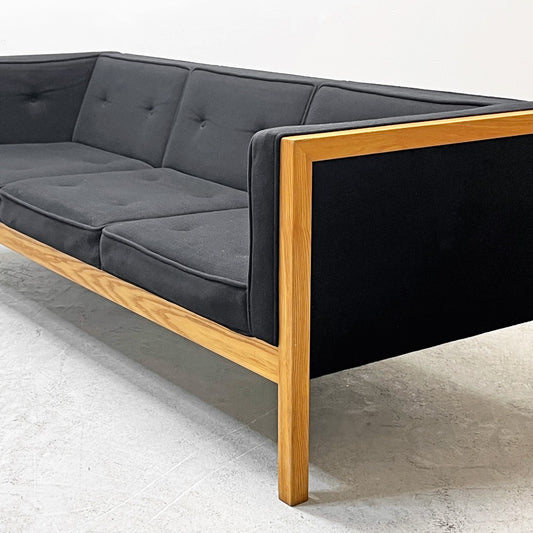 ハーマンミラー Herman Miller ネルソンキューブ 3pソファ Nelson Cube Sofa オーク無垢材 ファブリック ブラック ジョージネルソン George Nelson ●