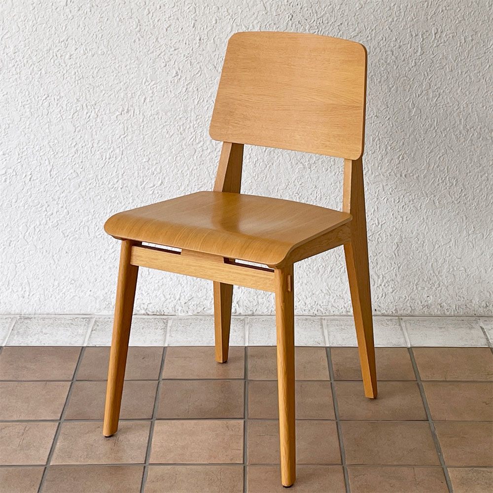 ヴィトラ vitra シェーズトゥボワ Chaise Tout Bois ダイニングチェア ナチュラルオーク 座面高46cm ジャン・プルーヴェ Jean Prouve 定価129,800円 ◇