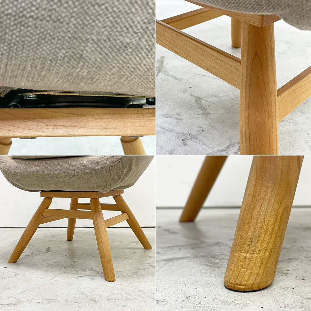 モモナチュラル Momo Natural モールドラウンドチェア MOLD ROUND M-ROUND CHAIR SO ダイニングチェア アルダー材 カバーリング 回転式 定価￥45,000- A ●