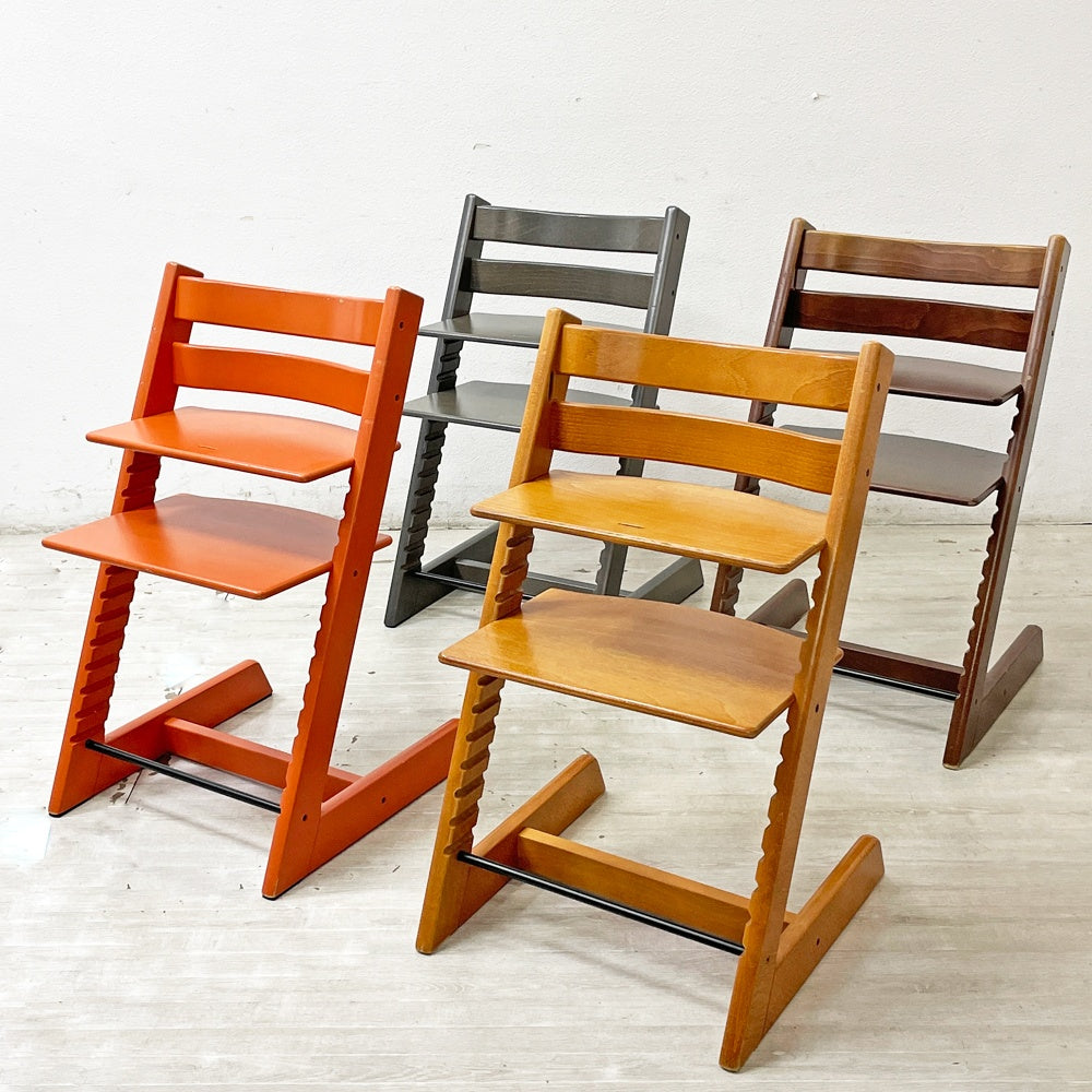 ストッケ STOKKE トリップトラップ TRIPP TRAPP ベビーチェア キッズチェア オレンジ S/N4～ ノルウェー 北欧家具 ●