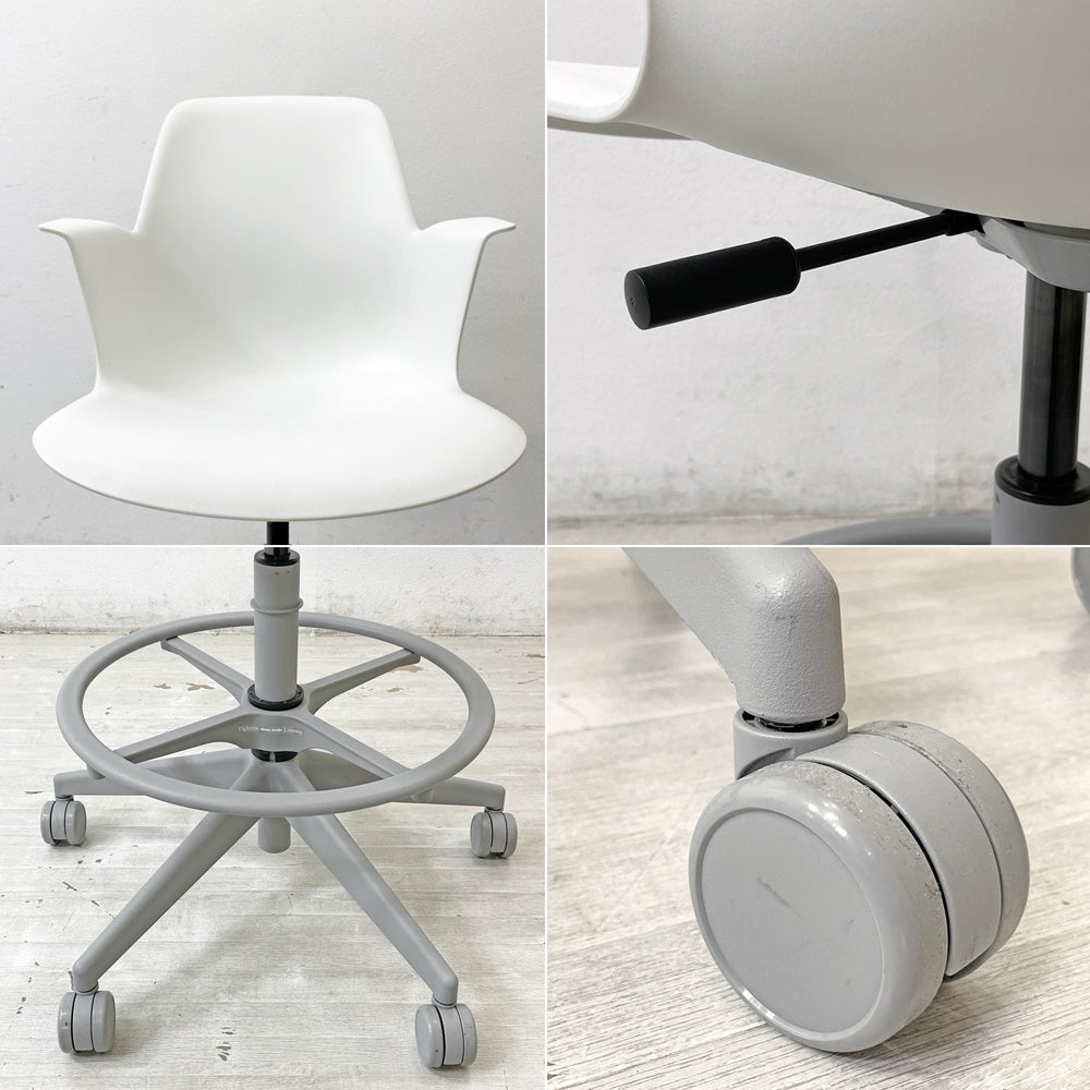 スチールケース Steelcase ノード ファイブスター スツール Node FIVE-STAR STOOL ハイスツール 製図チェア キャスター オフィス 定価約87,000円 C ●