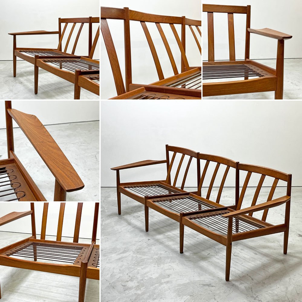 グロストルップ Glostrup Mobelfabrik 3pソファ チーク材 アルネ・ヴォッダー Arne Vodder デンマーク 北欧ビンテージ ●