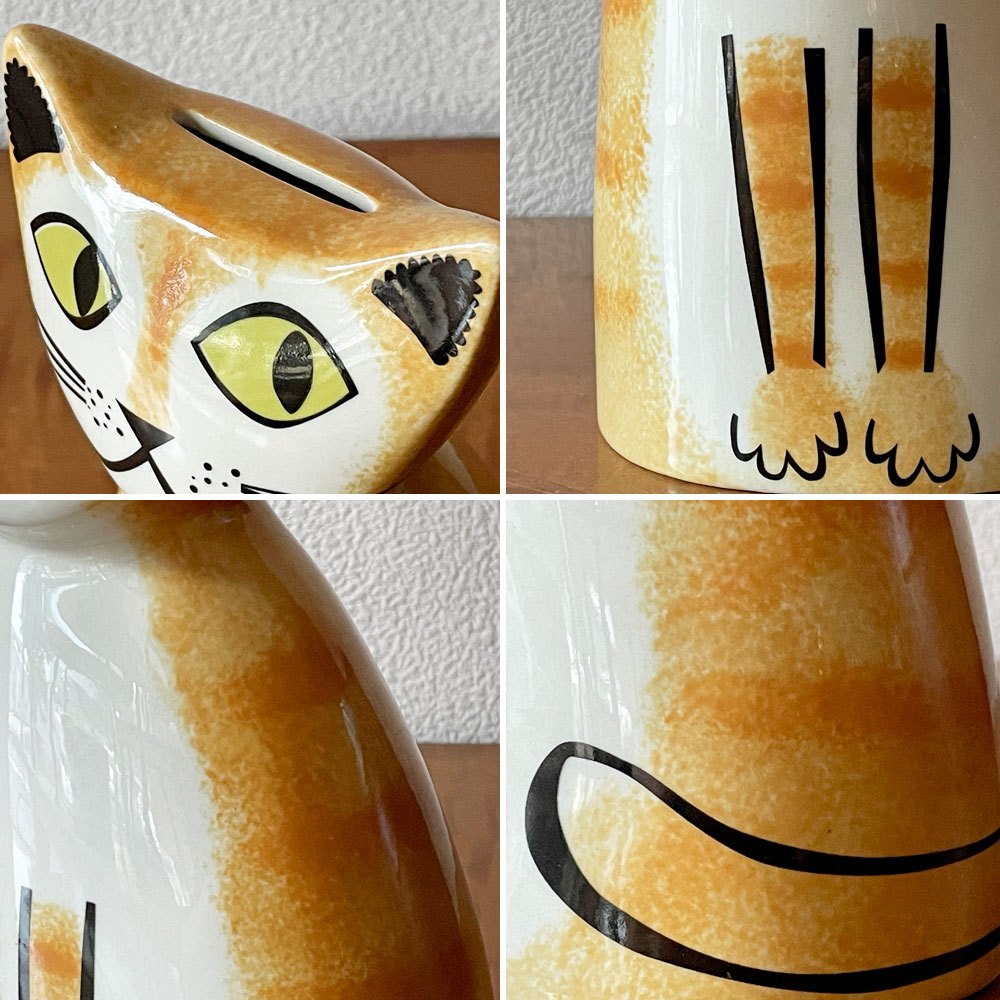 ハンナターナー Hannah Turner 貯金箱 Money box ネコ Cat ジンジャー タビー GINGER Tabby H21㎝ ◇