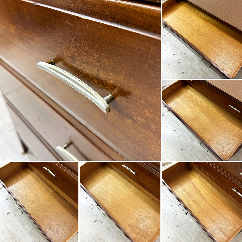 B.P.John Furniture トールチェスト デコラトップ 米軍家具 USビンテージ ミッドセンチュリー 現状品 ●