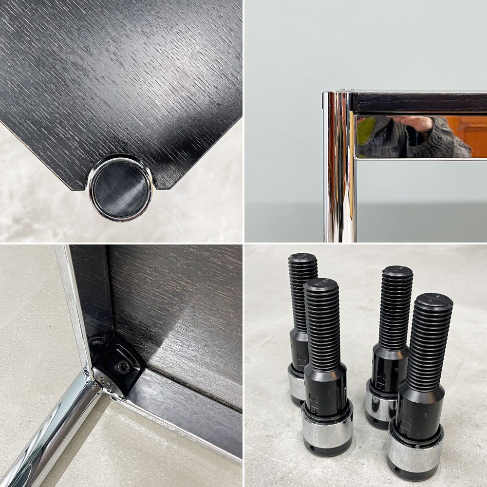 USMモジュラーファニチャー USM Haller USMハラーテーブル ワーキングデスク ダイニングテーブル オーク材 ブラック W150×D75×H72cm アジャスター 高さ調整リング付き+H2cm ◎