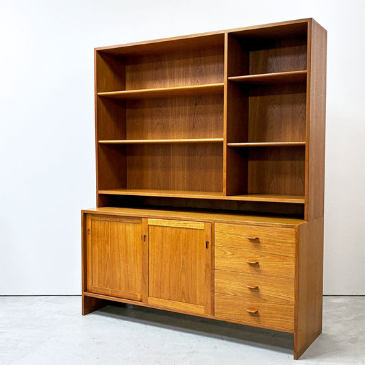 RYモブラー RY Mobler スタッキングシェルフ チーク材 キャビネット ハンス・J・ウェグナー Hans J Wegner 本棚 飾り棚 デンマーク 北欧ビンテージ ●