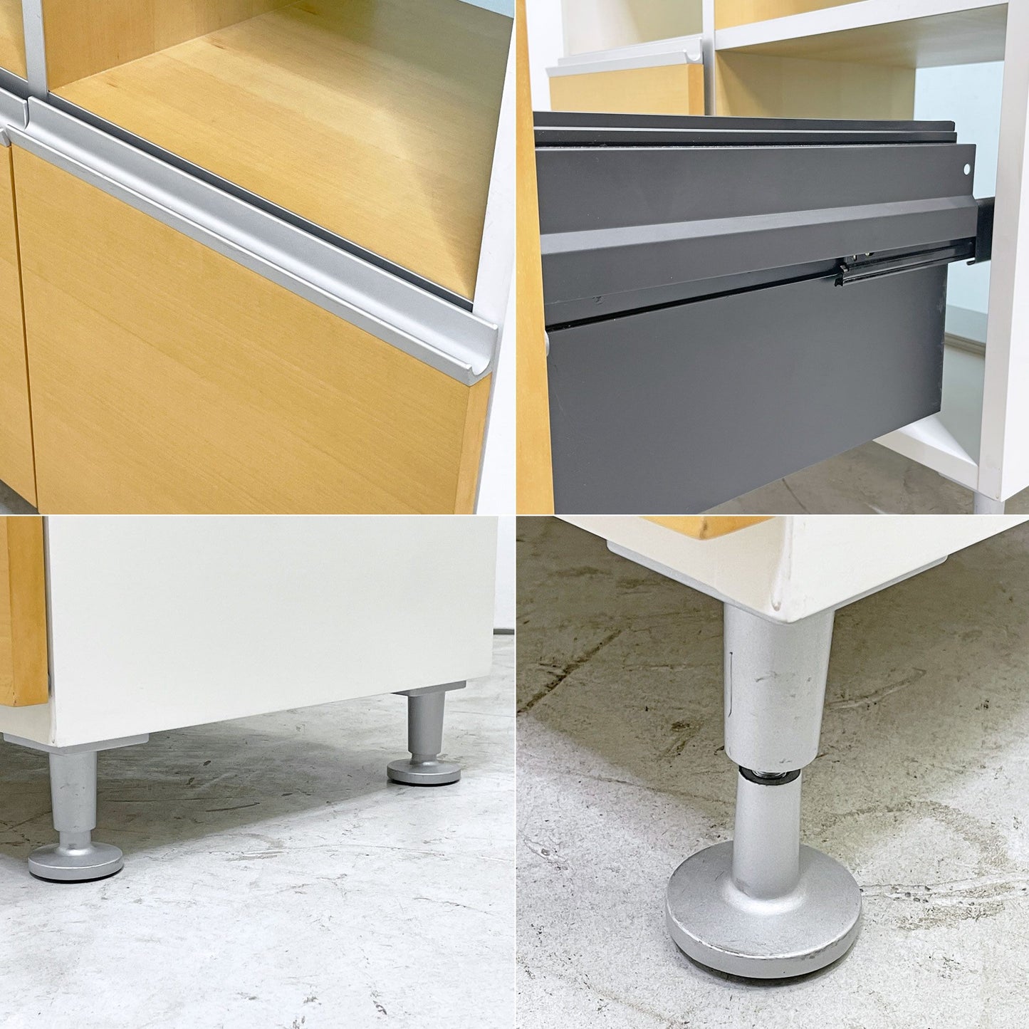 ウィルクハーン Wilkhahn ミナモ Minamo ファイリングシェルフ Filing Shelf ビーチ材 アルミフレーム アクリルパネル 2ドロワー 2列2段 コクヨ取扱い ●