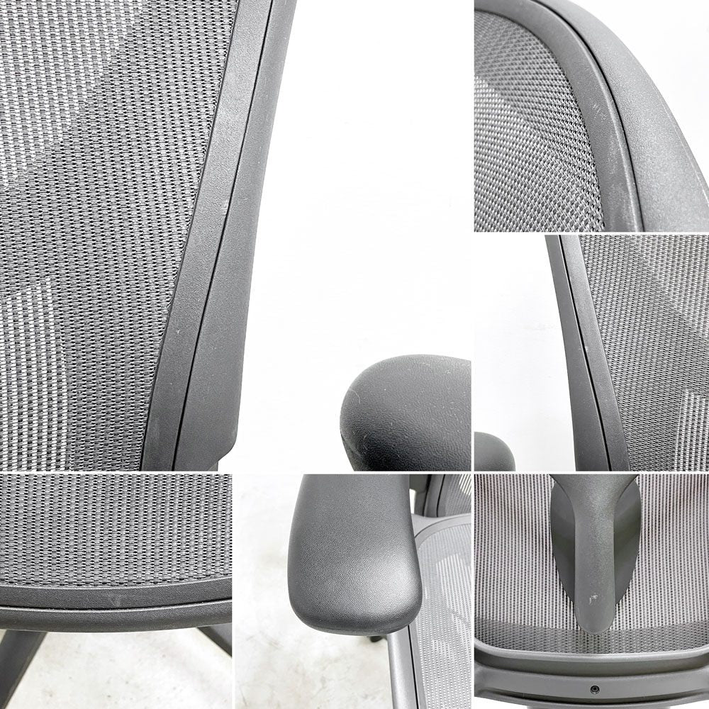 ハーマンミラー Herman Miller アーロンチェア デスクチェア リマスタード ライト Bサイズ グラファイトベース ビル・スタンフ ＆ ドン・チャドウィック ポスチャーフィット B ●