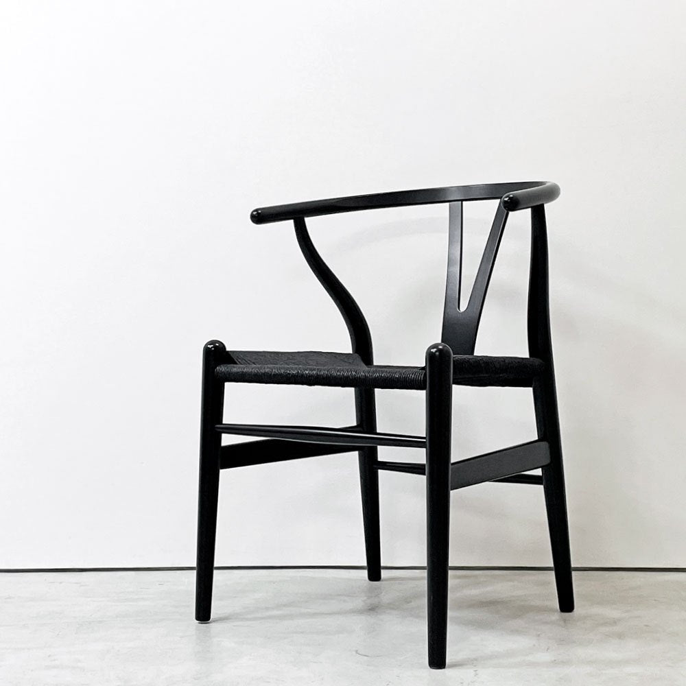 カールハンセン＆サン Carl Hansen & Son CH24 Yチェア ブラックラッカー×ブラックペーパーコード ビーチ材 ハンス・J・ウェグナー デンマーク 北欧家具 C ●