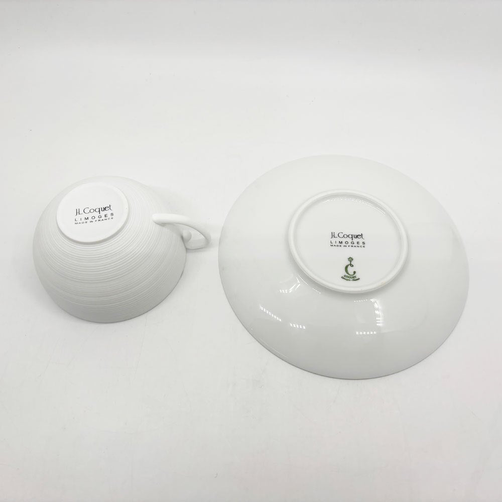 ジャン ルイ コケ JL Coquet エミスフェール Hemisphere ティーカップ＆ソーサー 磁器 洋食器 フランス 欠け ヒビ有 現状品 B ●