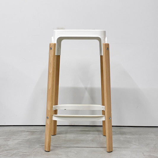 マジス MAGIS スティールウッドスツール Steelwood Stool ハイスツール カウンターチェア ホワイト × ビーチ H68cm ロナン＆エルワン・ブルレック 定価￥86,900- ◎