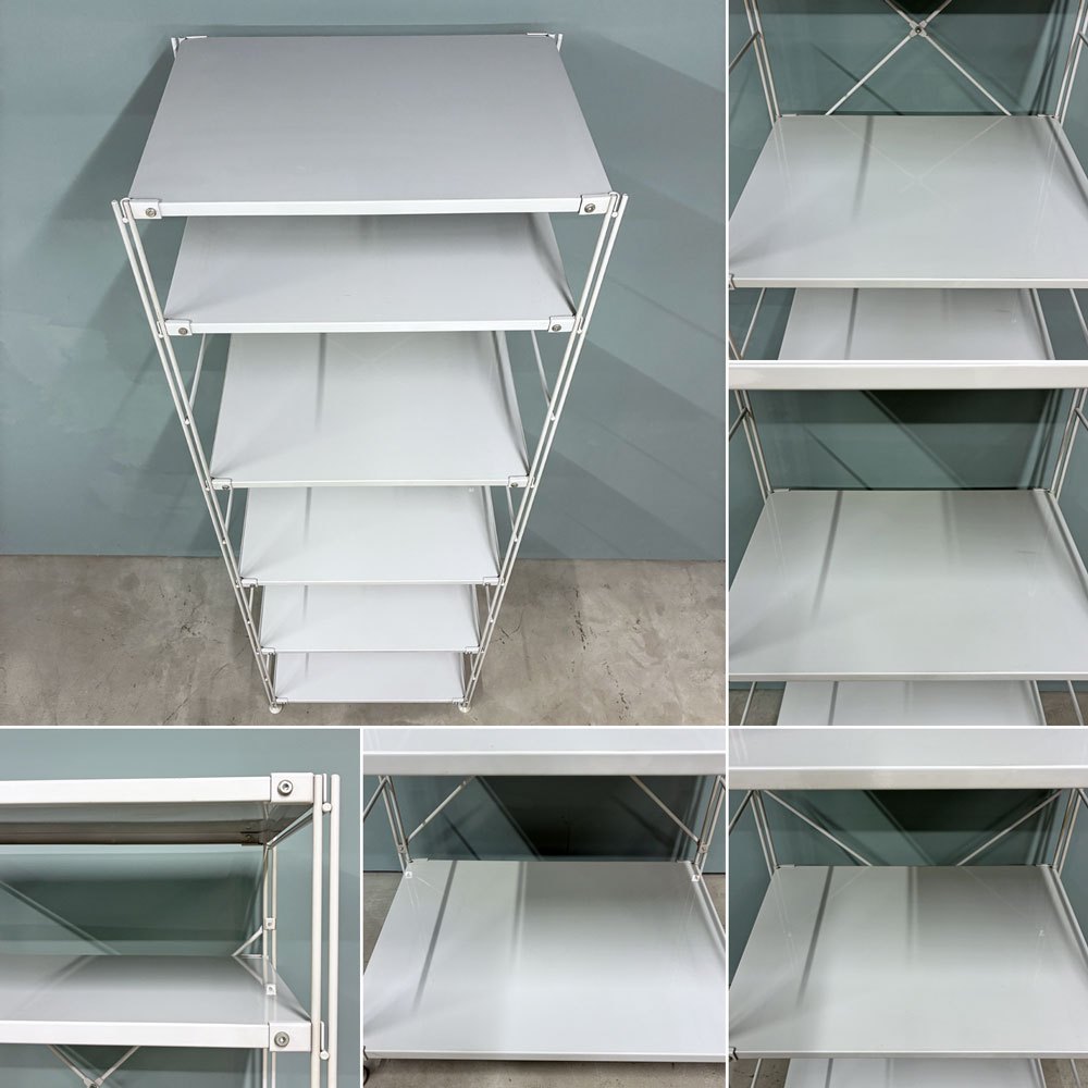 無印良品 MUJI スチールユニットシェルフ オープンシェルフ スチール棚 5段 W58 H175cm ◎