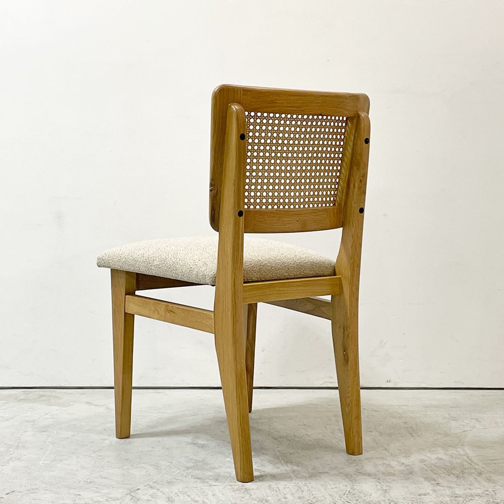 クラッシュゲート CRASHGATE ノットアンティークス Knot Antiques ピケ PIKE チェア オーク材 ファブリック座面 ラタン ベージュ ビンテージスタイル ●