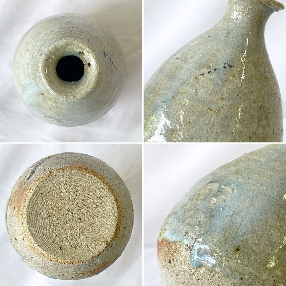 唐津焼 斑唐津 竹花正弘 徳利 箱付き Φ10cm 陶芸家 現代作家 ◇