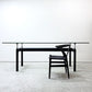 カッシーナ Cassina ル・コルビジェ LC6 ダイニングテーブル ターブル テューブ ダヴィオン テーブル 6 TABLE TUBE D’AVION テクスチャーガラス天板 ブラック ●
