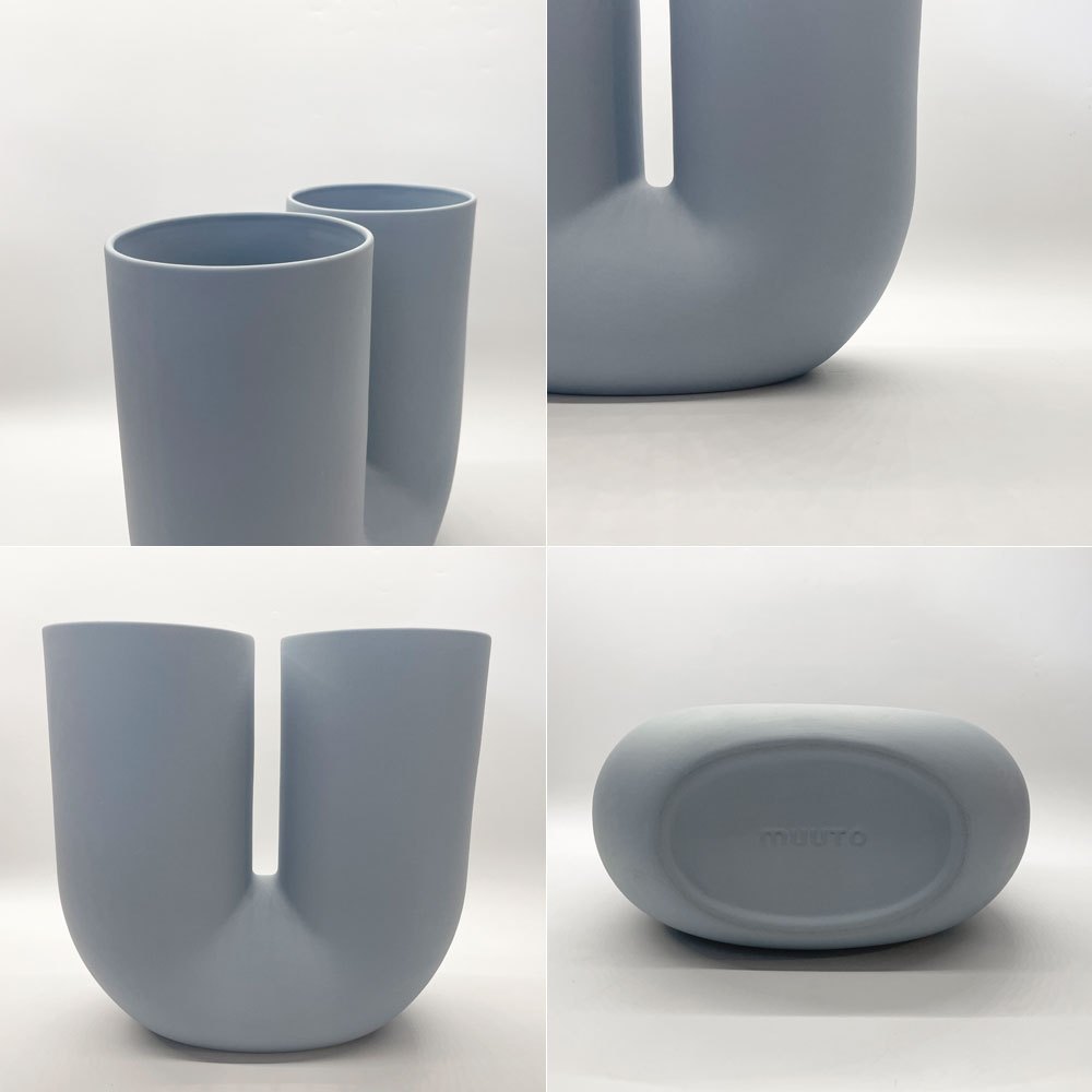 ムート Muuto キンクベース KINK VASE フラワーベース 花瓶 ライトブルー 北欧 デンマーク アーネストスタジオ 箱付き 美品 ★