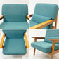 スタンダードトレード STANDARD TRADE Wood Frame Sofa SFA-03C-1p 一人掛けソファ ブルーグリーン ファブリック オーク無垢材 定価：¥240,000- ●