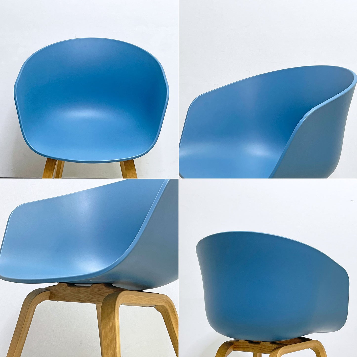 ヘイ HAY アバウト ア チェア ABOUT A CHAIR AAC22 アームチェア ダイニングチェア アズールブルー 木製脚 ヒー・ウェリング 北欧モダン デンマーク ●