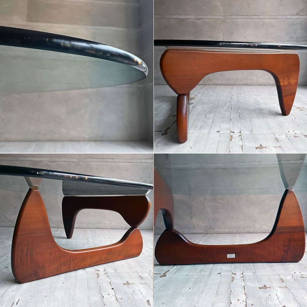 ヴィトラ vitra コーヒーテーブル Coffee Table イサムノグチ Isamu Noguchi ガラス天板 厚19mm ウォールナットフレーム ミッドセンチュリー 名作  参考定価￥514,800- ♪