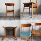 北欧ビンテージ Scandinavian vintage ダイニングチェア チーク材 x ビーチ材 ブラウン系 ストライプ柄 ファブリック 北欧家具 ■