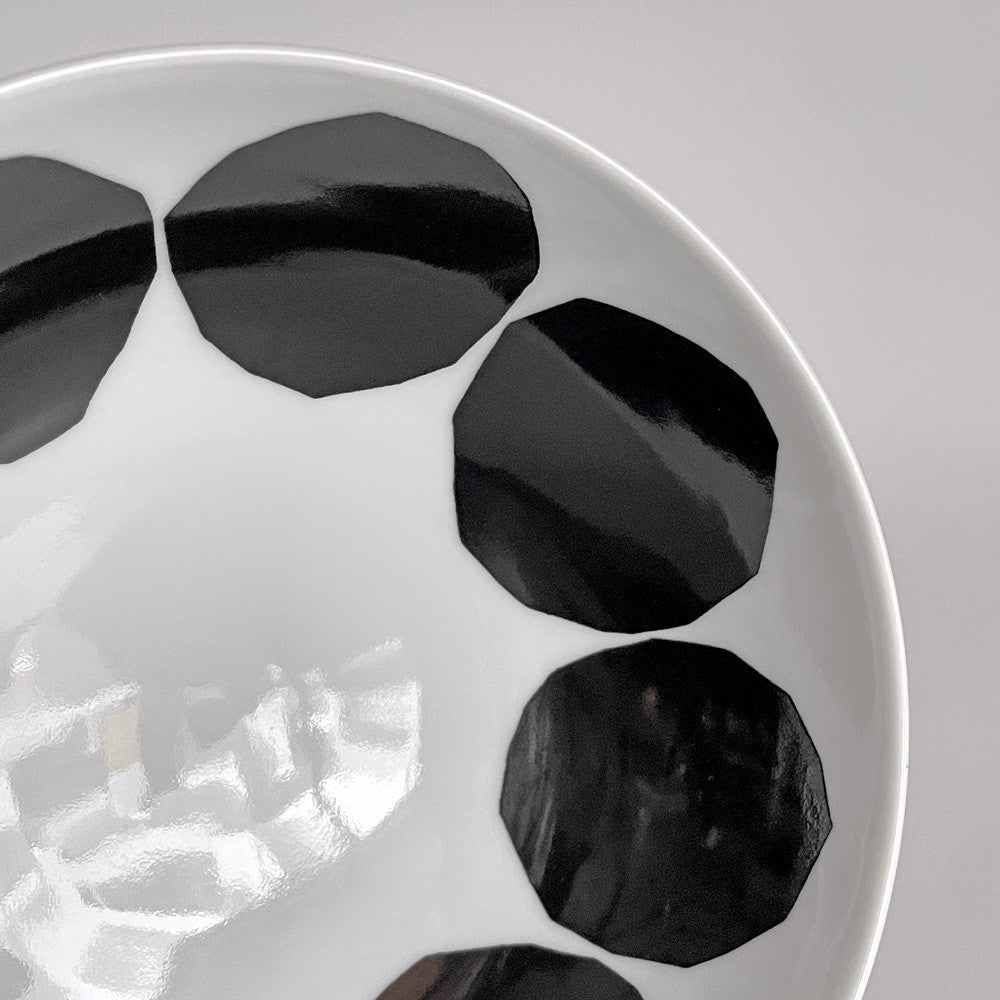 マリメッコ marimekko x 有田焼 福泉窯 「We love Japan」 お茶碗 キヴェット柄 漆黒 伝統工芸 北欧食器 A ■