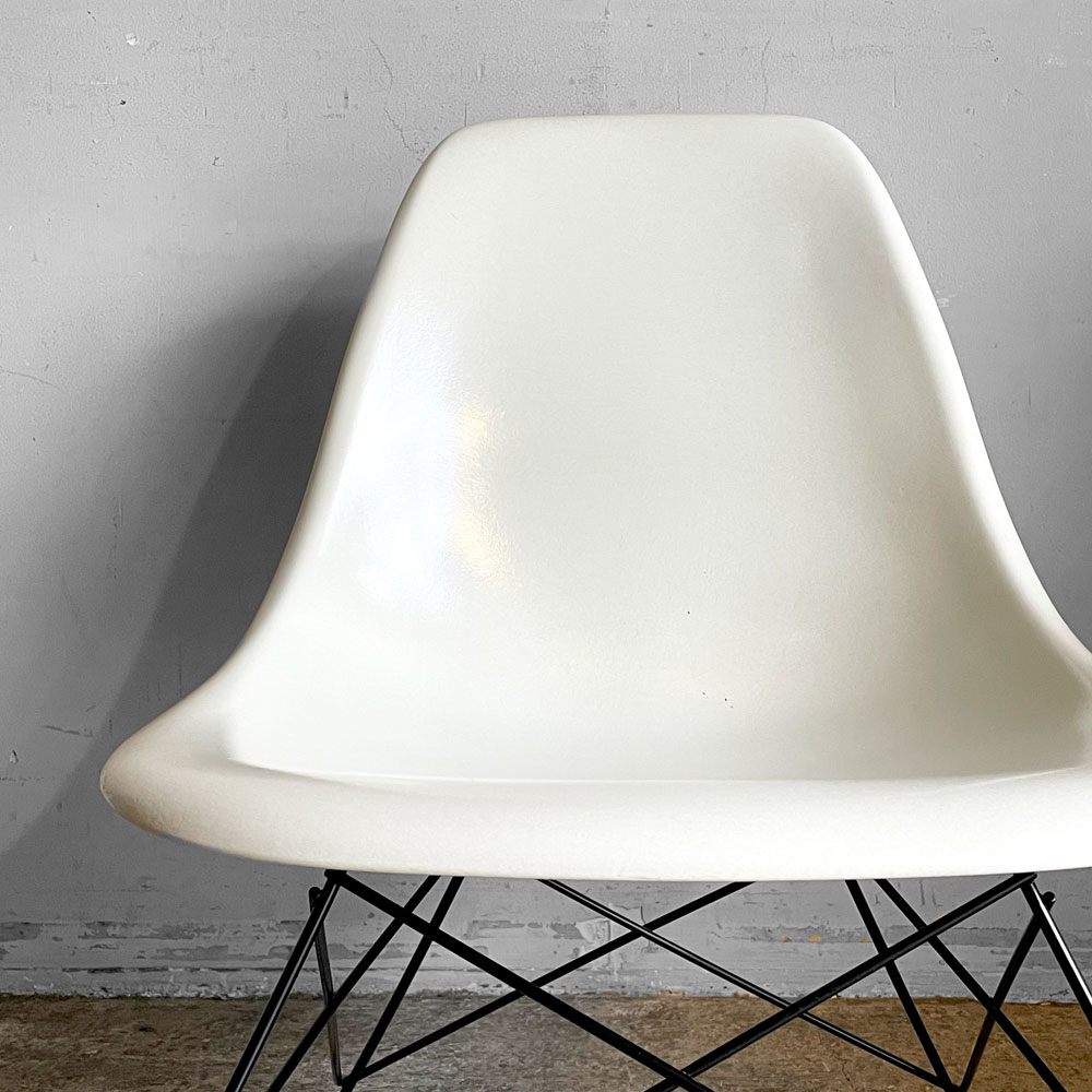 ハーマンミラー Herman Miller サイドシェルチェア 現行 FRP パーチメント キャッツクレイドルベース C&R イームズ ミッドセンチュリー ■