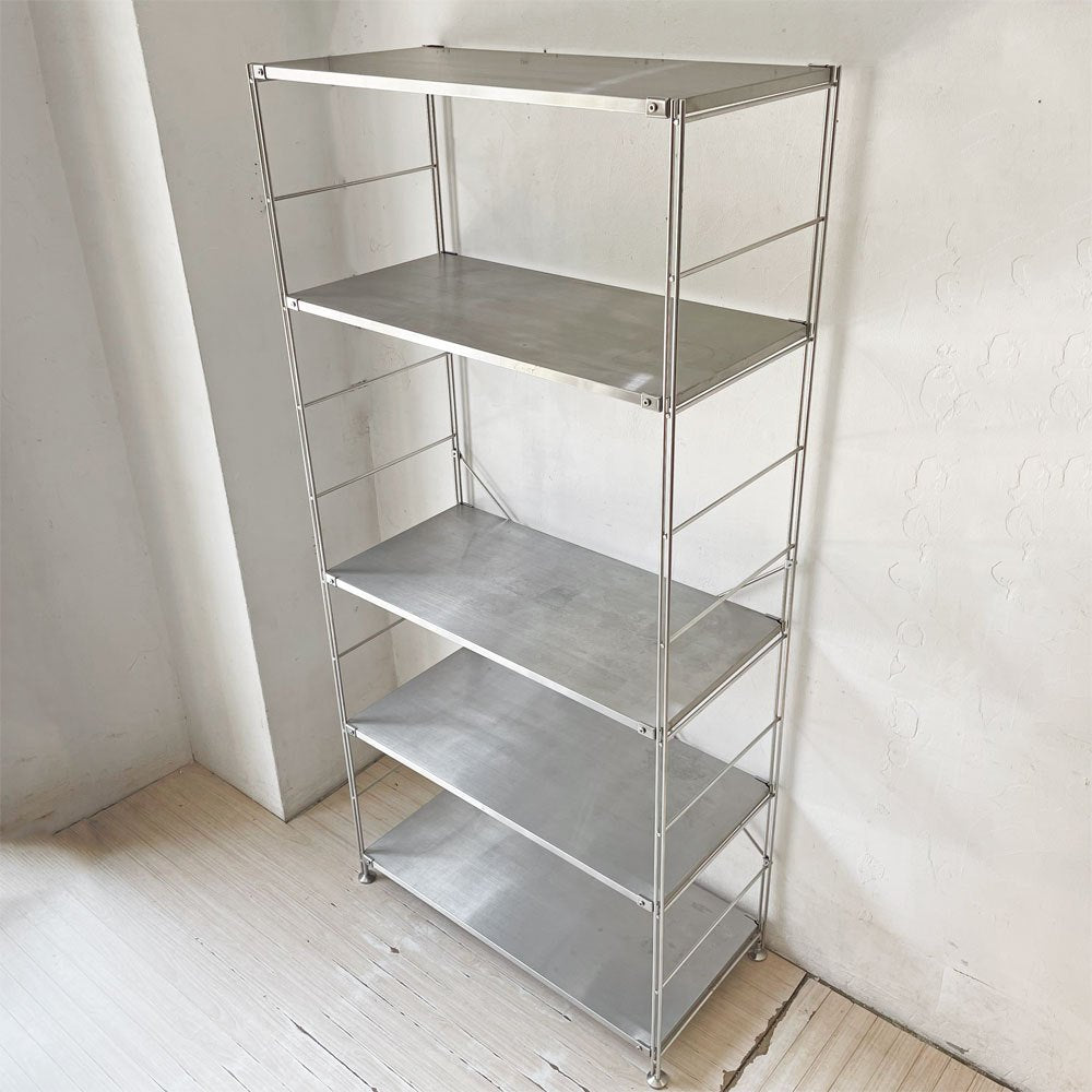 無印良品 MUJI ステンレスユニットシェルフ ステンレス棚セット ワイド 大 1列5段 収納家具 定価 ￥34,900- ★