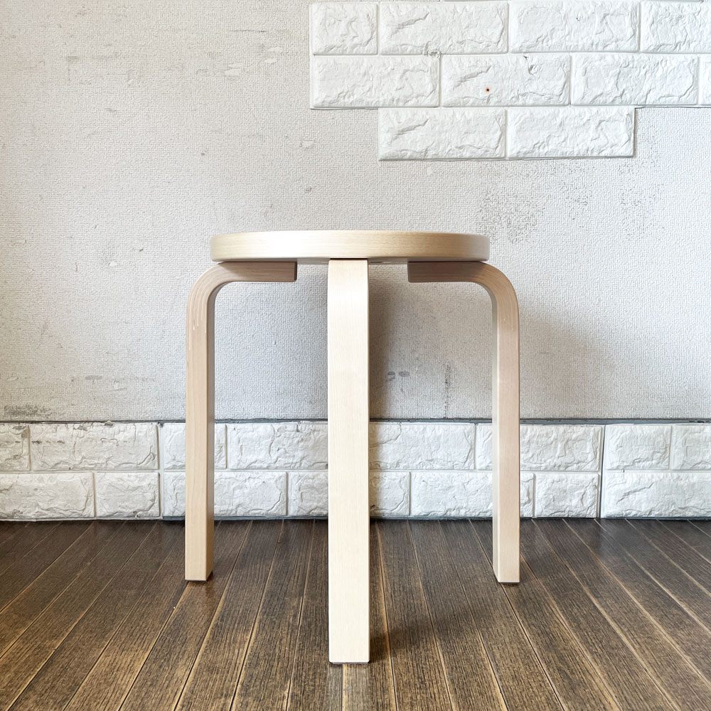 アルテック artek スツール Stool E60 バーチ材 4本脚 リノリウム ピューター2 スコープ scope 別注カラー アルヴァ・アアルト フィンランド 北欧家具 ◎