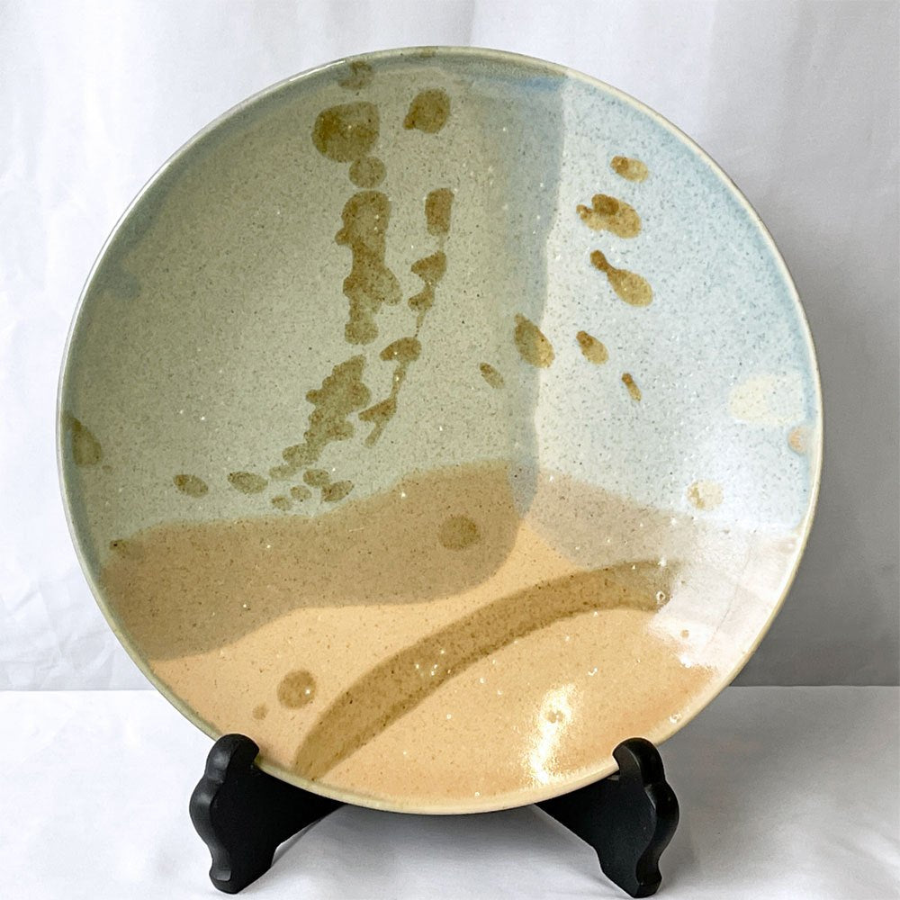 竹村良訓 大皿 黄色系 Φ26.5cm 現代作家 IDEE取扱 ◇