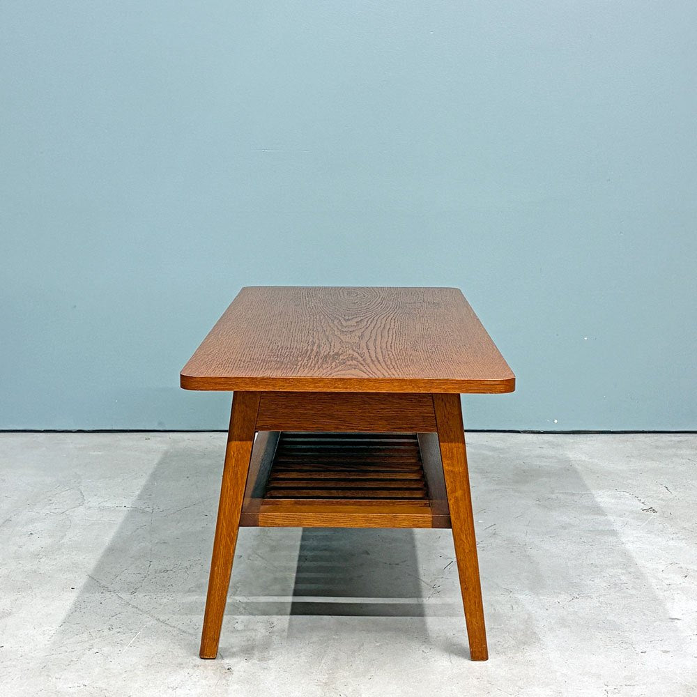 パシフィックファニチャーサービス P.F.S. ローテーブル DH TEA TABLE WITH SHELF Sサイズ W102cm ナラ材 マガジンラック付 ◎