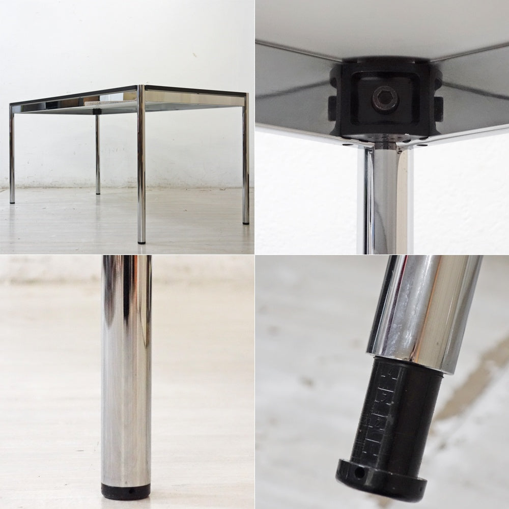 USMモジュラーファニチャー USM Haller USMハラーテーブル ワーキングデスク ダイニングテーブル W150×D75×H70cm パールグレーラミネート(ホワイト) 高さ調整機能付 ●