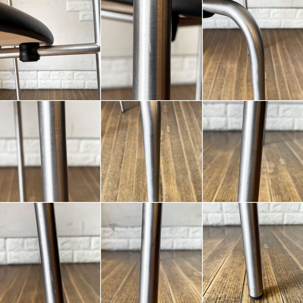 カールハンセン＆サン Carl Hansen & Son CH88P ダイニングチェア オーク材 本革 ブラックレザー ステンレスレッグ ハンス・J・ウェグナー 北欧家具 ◎