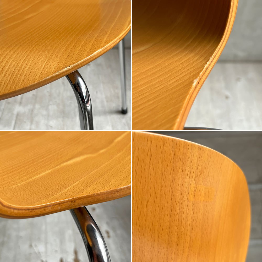 フリッツハンセン Fritz Hansen 3101 アリンコチェア アントチェア 4本脚 ナチュラルビーチ ラッカー仕上げ フェルトグライズ アルネ・ヤコブセン C ♪