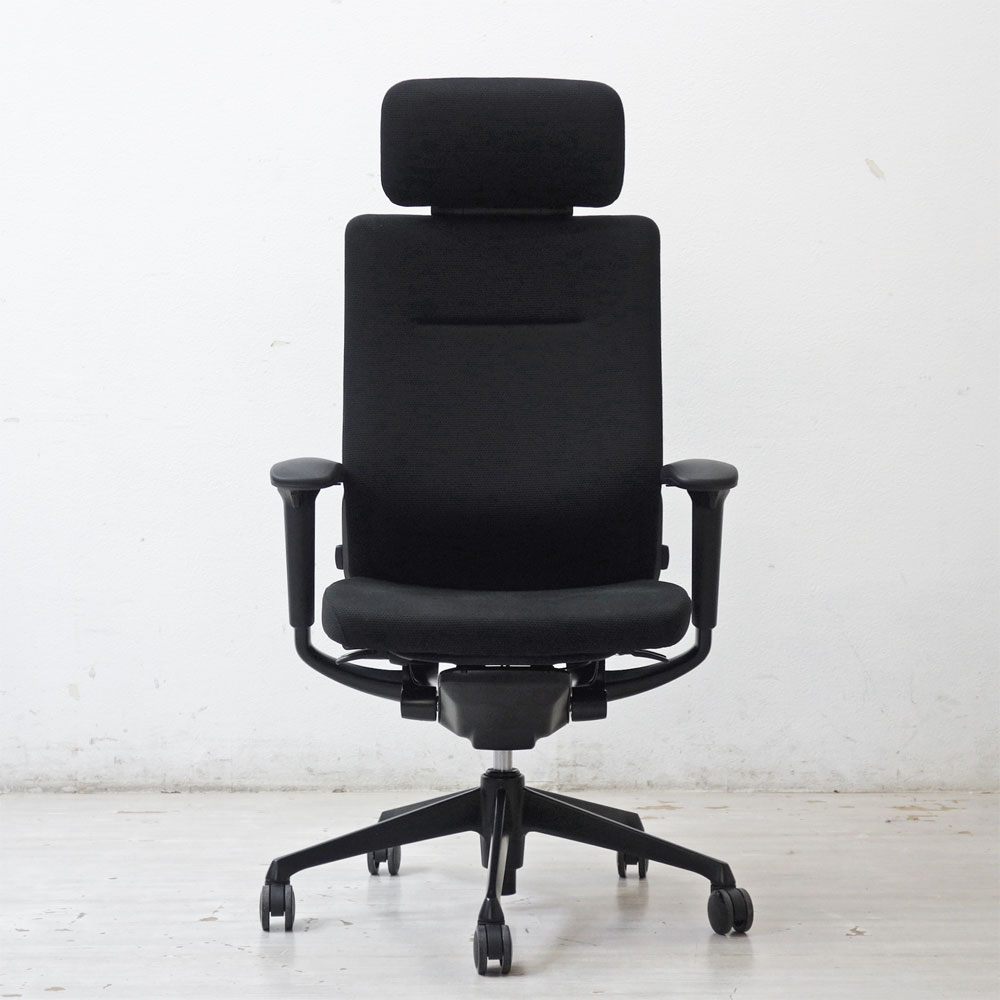 オカムラ okamura コーラル Choral オフィスチェア デスクチェア エクストラハイバック 可動ヘッドレスト ランバーサポート ブラック ●