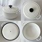 ルクルーゼ LE CREUSET ココットロンド 両手鍋 20cm ホワイト 鋳鉄 ホーロー 琺瑯 フランス ◇