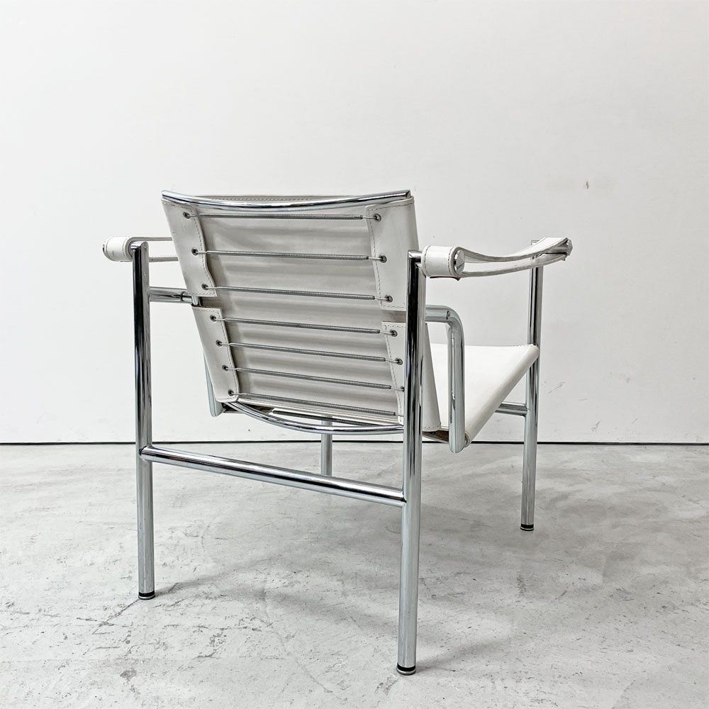 ル・コルビュジェ Le Corbusier LC1 スリングチェア ホワイトレザー 名作家具 リプロダクト品 ●