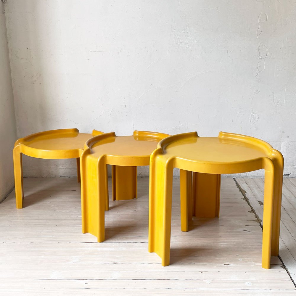 カルテル KARTELL ネストテーブル サイドテーブル スタッキング 3点セット オレンジ ビンテージ ジオット・ストッピーノ Giotto Stoppino 希少 ★