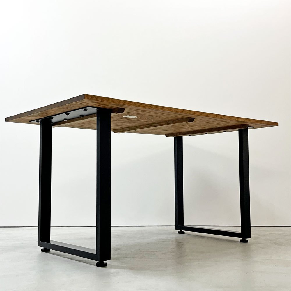 モモナチュラル MOMO Natural ダイニングテーブル RUSTIC TOP + STEEL LECT LEG オーク材 W140cm ナチュラルモダン ●