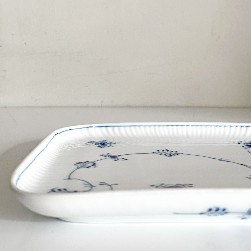 ロイヤルコペンハーゲン ROYAL COPENHAGEN ブルーフルーテッド Blue Fluted ジャパニーズ Japanese スクエアプレート 平皿 角皿 w22cm デンマーク製 北欧 廃番 B ■
