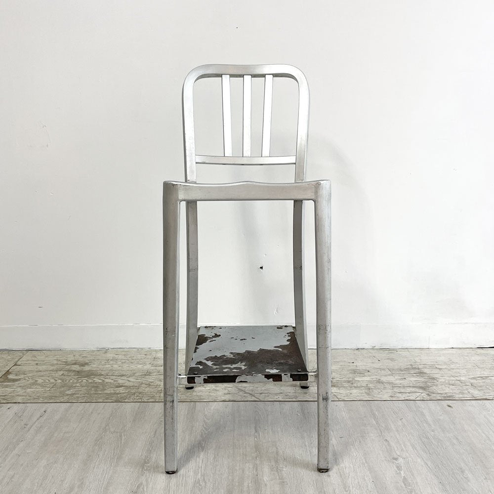 ネイビーバースツール Navy BarStool カウンターチェア リプロダクト アルミニウム インダストリアル デザイン H100cm B ●