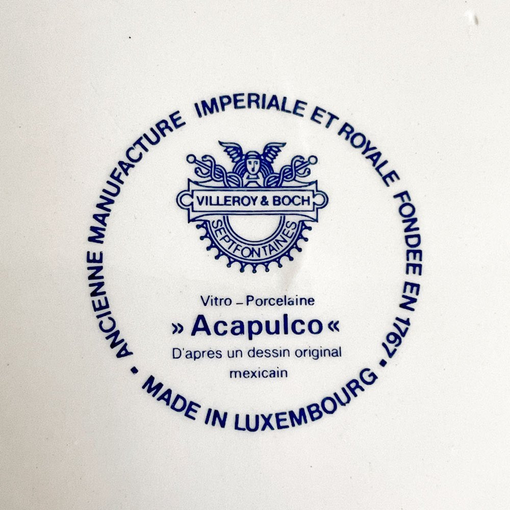 ビレロイ＆ボッホ Villeroy＆Boch アカプルコ Acapulco ラウンド プレート 20cm ルクセンブルク製 ビンテージ A ■
