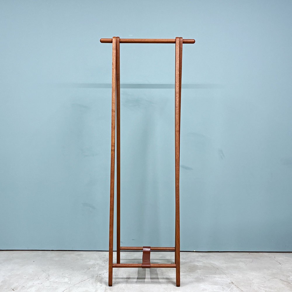 コサイン cosine ドレスラック ハンガーラック ウォールナット材 レザー 折り畳み H149cm 旭川家具 ◎